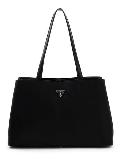 Guess Follie Shopper Tasche 45 cm schwarz TAS060009 - Stylische Guess Follie Shoppertasche mit drei Hauptfächern und praktischem Außenfach. Robustes Nylon sorgt für Langlebigkeit und angenehme Haptik. Ideal für modebewusste Damen, die Funktionalität und Design schätzen.