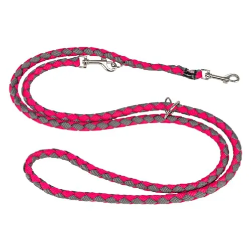 TRIXIE Hundeleine Cavo V-Leine S–M, 2,00 m ø 12 mm in fuchsia/grafit - verstellbare Leine für Outdooraktivitäten - für kleine bis mittelgroße Hunde - 143511