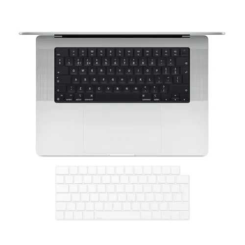 elago Premium ultradünne TPU-Tastaturabdeckung kompatibel mit MacBook Pro M3 M2 M1 14" & 16" [A2991 A2918 A2485 A2442 A2779 A2780] / MacBook Air M2 13" & 15" [A2681 A2941] mit Touch ID (UK/EU-Layout)