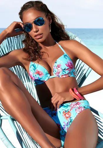 Push-Up-Bikini-Top "Modern" mit Blumenprint, Gr. 36 - Cup A - Bikini Tops von Sunseeker mit verspieltem Blumendruck. Wattierte Cups und Neckholder sorgen für perfekten Halt und ein tolles Dekolleté.