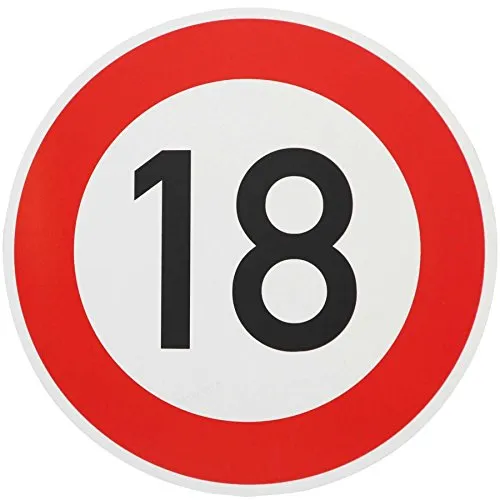 ORIGINAL Verkehrzeichen 18 KM/H Schild Nr. 250 - Sicherheitsschilder - Hochwertiges Verkehrsschild aus Metall, ideal als 18. Geburtstagsschild, mit Zulassung nach StVO und Reflexfolie für hohe Sichtbarkeit.