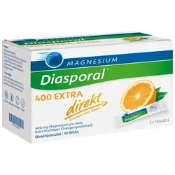 Magnesium Diasporal 400 Extra Direkt Granulat 50 St - Nahrungsergänzungsmittel für eine schnelle Magnesiumversorgung, ideal zur Unterstützung der Muskelfunktion und zur Verringerung von Müdigkeit.