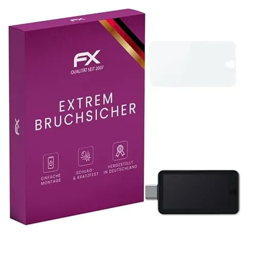 atFoliX Glasfolie kompatibel mit Shift Crypto BitBox02 Panzerfolie, 9H Hybrid-Glass FX Schutzpanzer Folie