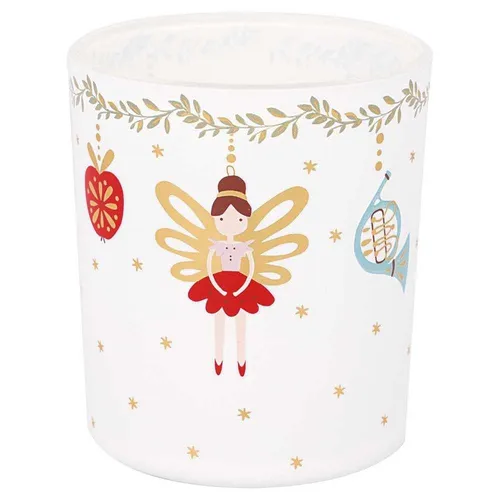 Greengate Kerzenhalter CINDARELLA XMAS Glas Weiß 10 cm Teelichthalter