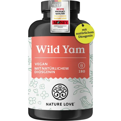 Wild Yam 180 Kapseln Nature Love - Nahrungsergänzungsmittel mit 180 Kapseln, unterstützt das hormonelle Gleichgewicht und ist rezeptfrei erhältlich.