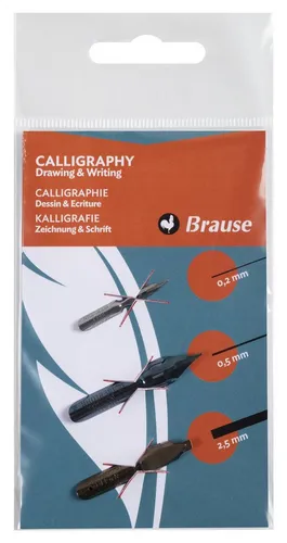 EXACOMPTA Kalligraphie-Stift Brause Federn 3 Stück sortiert