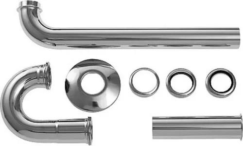 Duravit Waschbecken Röhrensiphon 1 1/4 Zoll mit verlängertem Ablaufrohr, chrom 5