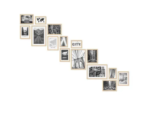 PHOTOLINI Bilderrahmen 15er Set Modern Schmal - Einzelrahmen für verschiedene Formate (10x15 bis 21x30 cm) aus hochwertigem MDF mit Acrylglas, ideal zum stilvollen Präsentieren Ihrer Lieblingsbilder.