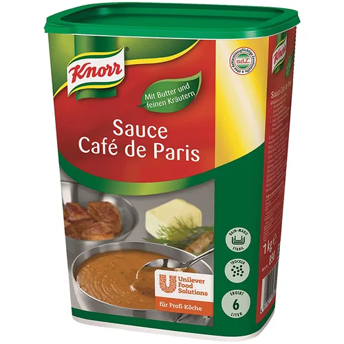 Knorr Sauce Café De Paris (1 kg) - Fertiggerichte mit cremiger Sauce, ideal für Fleisch, Fisch und Gemüse - verfeinert mit edlen Kräutern wie Estragon und Thymian.