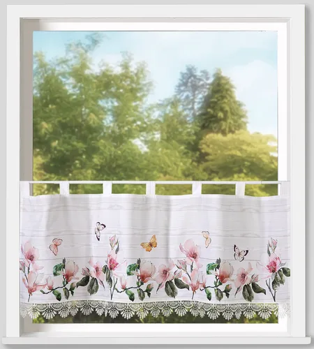 Weckbrodt Scheibengardine "Thalia" Gr. 1, bunt (multi), 45cm, Schlaufen, 120cm