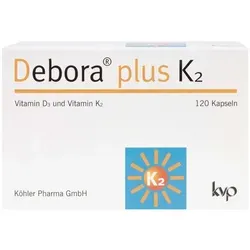Debora plus K2 120 St - Rezeptfreie Kapseln von Köhler Pharma GmbH, unterstützt die Gesundheit der Knochen und des Herz-Kreislauf-Systems