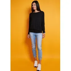 Seidel Moden Langarmshirt mit breitem, elastischen Bund - MADE IN GERMANY schwarz 48 EU