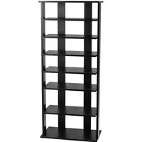 Costway 8-stufiges höhenverstellbares Schuhregal aus Holz in Schwarz - Praktisches Schuhregal mit Platz für bis zu 14 Paar Schuhe. Höhenverstellbare Regale ermöglichen die Aufbewahrung verschiedener Schuharten. Vielseitig einsetzbar auch als Pflanzen- oder Präsentationsregal.