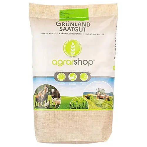 Agrarshop Dauerweide Nachsaat 10 kg - Hochwertige Weidesamen - Ideal zur Auffüllung und Regeneration geschädigter Grünlandflächen. Perfekt für eine nachhaltige Begrünung und Ertragssicherung.