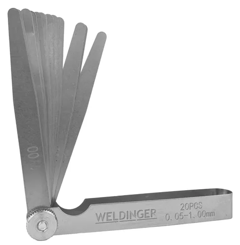 Fühlerlehre Abstandslehre 20 Stahl / Satz 20 Blätter / 0,05 - 1,0 mm - WELDINGER