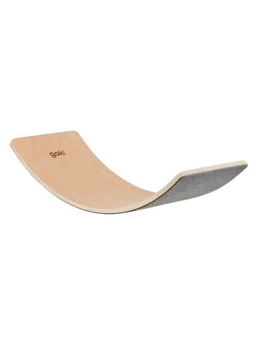 Goki Wooden Balance Board Wave with Felt 82cm - Baby Spielzeug - Wackelbrett in Wellenform mit Filz, fördert Gleichgewicht und Motorik, ideal für Kinder ab 24 Monaten, max. Tragkraft 150 kg.