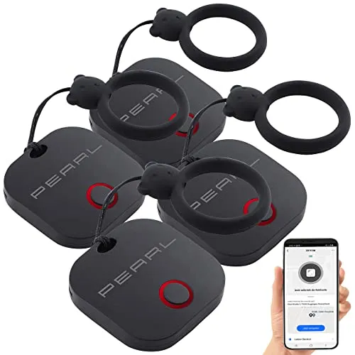 PEARL GPS Tracker: 4in1 Mini-Schlüsselfinder mit BT, App & GPS-Ortung - Schlüssel- & Gegenstandsfinder mit 80 dB Alarm und bis zu 12 Monaten Batterielaufzeit. Kostenlose App ELESION für einfache Standortverwaltung und Diebstahlschutz.