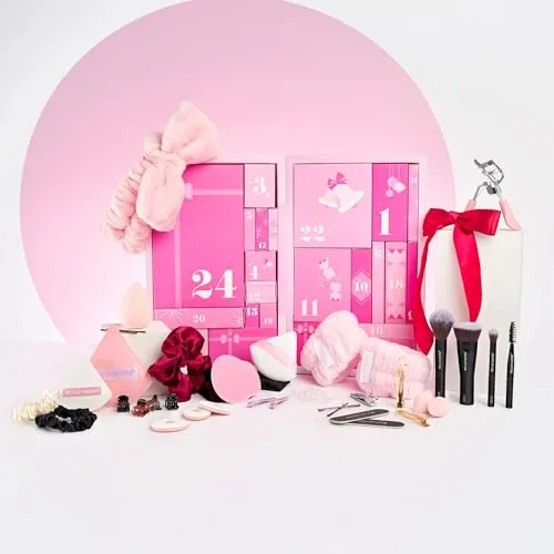 Brushworks Beauty Countdown Adventskalender - Adventskalender mit 24 Überraschungen für Damen, ideal für die Vorweihnachtszeit. Enthält eine Vielzahl von Kosmetikprodukten für die tägliche Schönheitspflege.