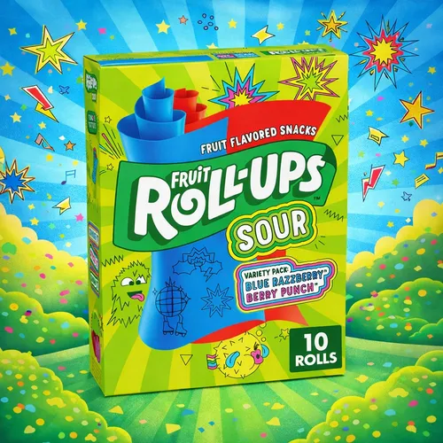 Fruit Roll-Ups Sour Blue Razzberry & Berry Punch 141g | USA Amerika Import