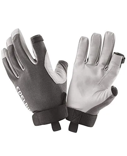 Edelrid Work Glove Closed II - Kletter-Steig-Handschuhe titan S - Robuste Kletterhandschuhe aus Leder für optimalen Grip und Sicherheit beim Klettern und Sichern. Ideal für Klettersteige und Big Wall Abenteuer.