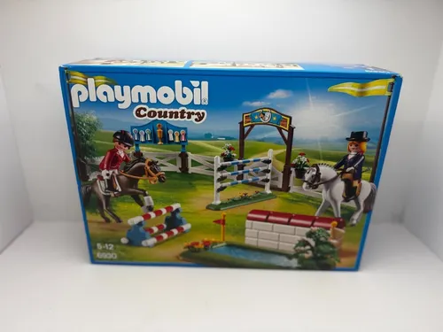 Playmobil 6930 Reitturnier Turnierplatz mit Wassergraben - Reiterhof Set für Kinder von 5-7 Jahren, fördert Kreativität und Rollenspiel mit realistischem Wassergraben.