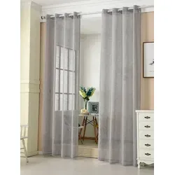 WOLTU 2er Set Gardinen transparent mit Ösen - Schiebevorhänge in Leinenoptik, lichtdurchlässig und atmungsaktiv, ideal für Wohnzimmer, Schlafzimmer und mehr. Pflegeleicht und vielseitig kombinierbar.