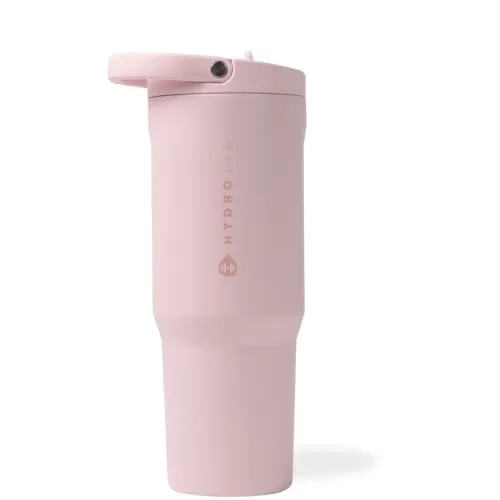 HydroJug Sport – Edelstahlbecher mit Strohhalm, vakuumisoliert, auslaufsichere Wasserflasche, 900 ml, ergonomisches Design, wiederverwendbar, spülmaschinenfest, Gummiboden, langlebig für Fitnessstudio