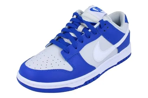 NIKE Herren Dunk Low Sneaker, 44 EU - Herren-Sneaker aus glattem Leder mit königsblauem Branding und gesticktem Nike-Logo, ideal für lässige Outfits und hohen Tragekomfort.