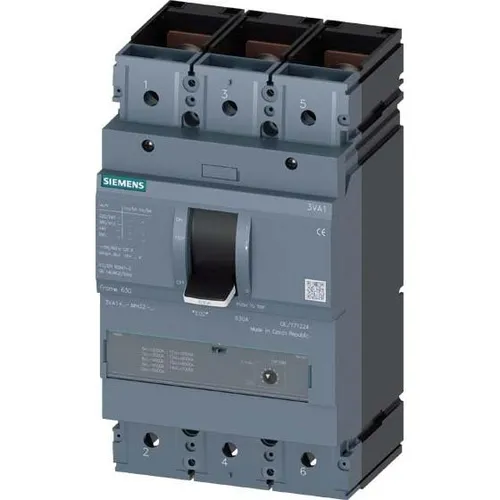 Siemens 3VA1440-6MH32-0AA0 Leistungsschalter - Leistungsschalter für industrielle Anwendungen, mit 400A Nennstrom und 70kA Kurzschlussschutz, ideal für Hutschienenmontage und zuverlässigen Betrieb.