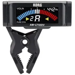 Korg AW-LT100V - Clip-On Tuner für Geige und Bratsche - Stimmgerät für Geige und Bratsche mit hellem LC-Display und extremer Batterielaufzeit von bis zu 100 Stunden. Ideal für präzises Stimmen unterwegs!