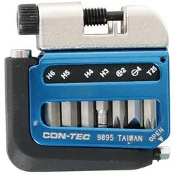 CONTEC Fahrrad-Multitool Pocket Gadget - PG1, 8 in 1 - Multitool für Fahrräder mit 8 Funktionen, handlich und leicht für unterwegs – ideal für schnelle Reparaturen auf Touren.