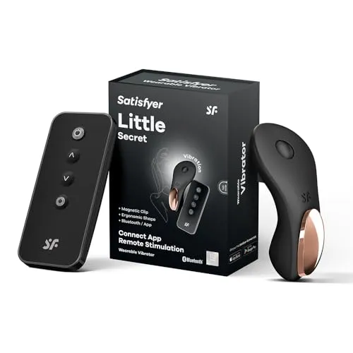 Satisfyer Little Secret Bluetooth Slipvibrator | Auflegevibrator für Klitorale Ekstase | Mit Connect App Steuerung | 8,5 cm | Medizinisches Silikon | Leise und Diskret | Wiederaufladbar