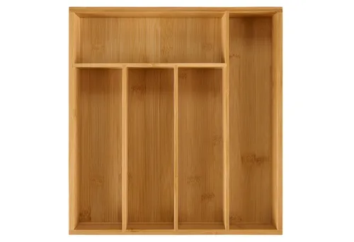 Blumtal Besteckkasten aus 100% Bambus - Schubladentrenner Küche mit 5 Fächern - Küchen Organizer Bambus Box - Organzier Schublade passend für IKEA Maximera - Schubladenorganizer - Besteckeinsätze