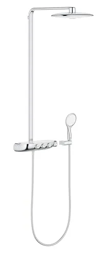 Grohe Rainshower SmartControl Duo 360 Duschsystem - Brausen mit Thermostatbatterie, 500 mm Ausladung für individuelle Wassersteuerung und luxuriöses Duscherlebnis in Moon White / Chrom.