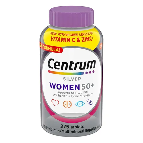 Centrum Silver Women 50+ Multivitamin, 275 Tabletten | Schnelle Lieferung - Vielseitige Multivitamine für Frauen ab 50, ideal zur Unterstützung der täglichen Nährstoffversorgung und mit geprüfter Qualität.