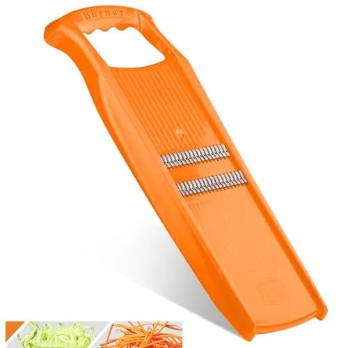 Börner Roko PowerLine Gemüseschneider - Julienne Schneider für feine Streifen - Gemüsehobel für schnelles Schneiden von Obst & Gemüse in feine Julienne-Streifen, ideal für Salate und Gemüsepfannen, einfach zu reinigen und langlebig.