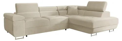 Mirjan24 Ecksofa Torezio mit Bettkasten - Sofas & Couches: Ecksofa mit Schlaffunktion, einstellbare Kopfstützen und großzügige Schlaffläche von 198 x 125 cm – ideal für Gäste und entspannte Abende.