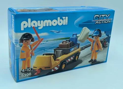 PLAYMOBIL® 5396 Flugzeug-Schlepper mit Fluglotsen - Flughafen Zubehör für kreatives Spielen, fördert die Fantasie und Motorik von Kindern im Alter von 5-7 Jahren.
