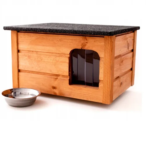QLS Tierhaus Outdoor - Winterfestes Katzenhaus aus Kieferholz, isoliert und ideal für draußen