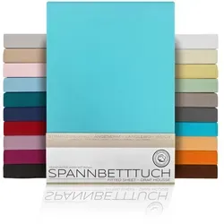 Beautex Spannbettlaken aus gekämmter Baumwolle, 100x200 cm, blau - Hochwertiges Spannbettlaken aus 100% gekämmter Baumwolle, atmungsaktiv und strapazierfähig. Ideal für Boxspringbetten mit einer Matratzenhöhe von bis zu 45 cm. Pflegeleicht und trocknergeeignet.