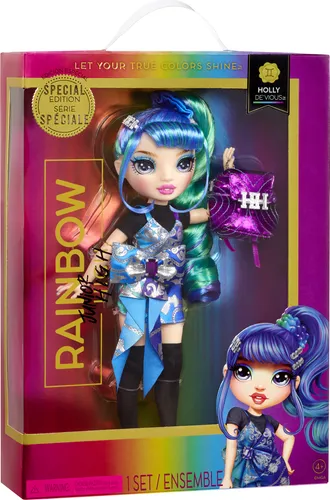 Mga Rainbow High Junior High Special Edition Holly De’ Vious - Puppen & -Spielsets, exklusive Special Edition mit einzigartigem Regenbogen-Design für kreative Spielmomente