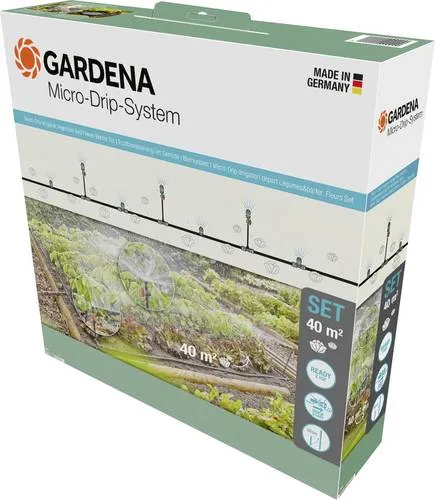 Gardena Micro-Drip-System Tropfbewässerung Set für Gemüse- und Blumenbeet (60 m) - Sofort einsatzbereit, wassersparend und flexibel erweiterbar