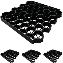 Relaxdays Rasengitter Kunststoff Set Schwarz – Stabil und Belastbar - Ideal für belastbare Oberflächen im Garten und Pferdehaltung. Die Rasenwaben ermöglichen eine schnelle Verlegung und verhindern das Einsinken von Fahrzeugen. Wetterfest und robust für vielseitige Anwendungen.