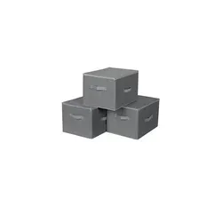 SONGMICS Faltbare Aufbewahrungsboxen, 3er Set - Stylische Aufbewahrungsboxen aus Vliesstoff mit Reißverschlussdeckel, ideal für Kleidung und mehr. Perfekt zum Schutz vor Staub und für eine ordentliche Raumgestaltung.