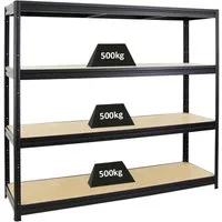 PROREGAL Schwerlastregal Dino Extra Breit 180x200x60 cm - Lagerregal mit 500 kg Fachlast, robustes Stahlregal ideal für Werkstätten und Garagen, verstellbare Böden für flexible Nutzung.