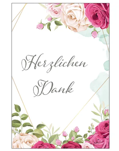 edle Dankeskarten Klappkarten mit 6 Umschlägen Danke-Karten Geburt Grußkarte 6