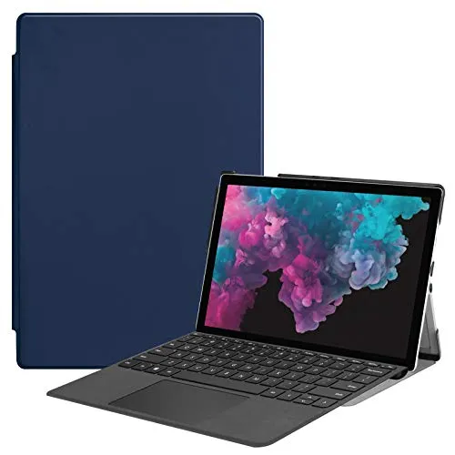 Lobwerk Cover für Microsoft Surface Pro 4 5 6 7 mit 12.3 Zoll Tablethülle Schlank mit Standfunktion und Auto Sleep/Wake Funktion Blau