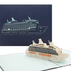 Pop Up Karte Kreuzfahrtschiff – 3D Geburtstagskarte Modell Kreuzfahrt – Reisegutschein, Deko, Einladungskarte, Geschenkverpackung & Gutschein