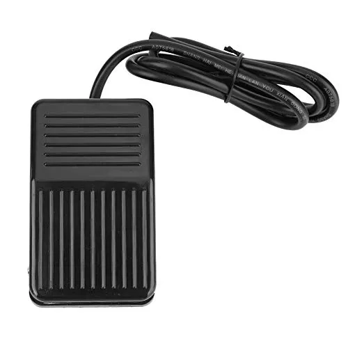 Industrie-Fußschalter TFS-01 220VAC 10A Fußtaster Schwarz mit 1m Kabel für Tischbohrmaschinen, Werkzeugmaschinen, hydraulische Pressen usw
