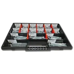 tlg Zylinderschrauben Sortiment M6 - 200 Teile Schrauben Set - Eisenwaren: 200-teiliges Zylinderschrauben Sortiment M6 in robuster, beschrifteter Sortimentsbox, ideal für den täglichen Einsatz. Mit stabilen Fächern und transparentem Deckel für sicheren Transport.
